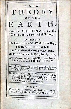 New theory of the Earth, 1696
