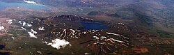 Oblique aerial photo of Nemrut Caldera, Van Lake, Eastern Turkey