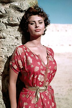 Loren in a publicity photo for Legend of the Lost (1957)