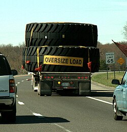 Off-road tires under transport