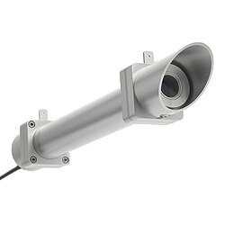 A pyrheliometer, mounted on a solar tracker, is used to measure Direct Normal Irradiance (or beam irradiance).