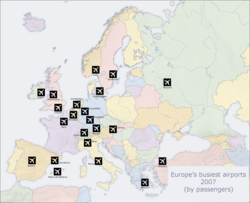 Busiest airports as of 2007