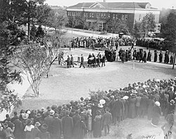 Booker T. Washington's coffin being carried to the grave site