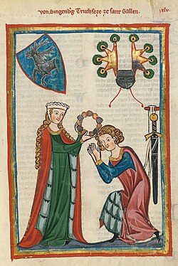 Illustration from the Codex Manesse, a German book from the Middle Ages