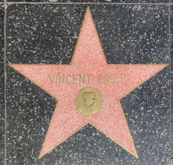 Price's star on the Hollywood Walk of Fame for his achievements in film