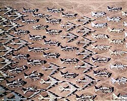 Retired B-52s are stored in the boneyard at Davis-Monthan Air Force Base.