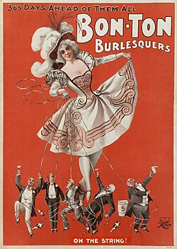 Advertisement for a burlesque troupe, 1898