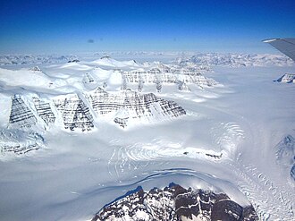 Glacier of the Geikie Plateau in Greenland
