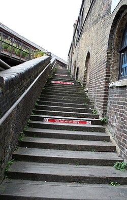 The cover of the band's debut album was shot on these stairs in Camden Market, London.