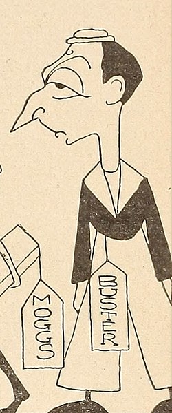 Buster Keaton caricature by John Decker from Picture-Play magazine, 1925