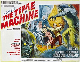 Poster for the 1960 film adaptation of H. G. Wells' 1895 novella The Time Machine
