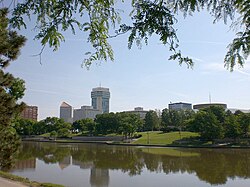 Downtown Wichita viewed from the west bank of the Arkansas River, 2010