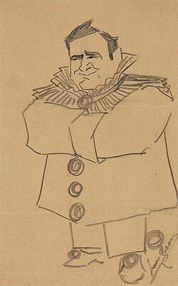 Caruso's sketch of himself as Canio in Pagliacci, c. 1900