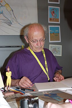 Mœbius signing at the 2008 Parisian Japan Expo, where he had his own booth in recognition for his contributions to Japanese manga and animation