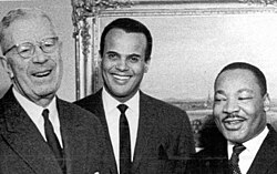 Belafonte with King Gustav VI Adolf and Martin Luther King Jr. in 1966