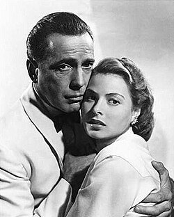 Humphrey Bogart with Ingrid Bergman in Casablanca (1942)