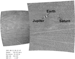 Image and video of Earth from within the outer solar corona, taken during the second time that any probe has ever reached the corona.