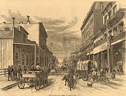 Main street in Virginia City, 1878