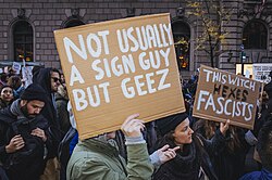 A protest sign in New York City[803][804]