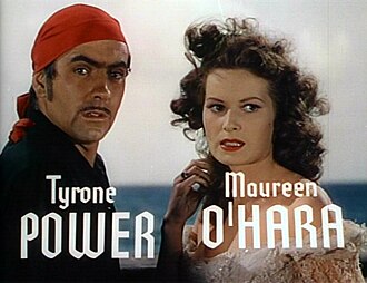 Tyrone Power and O'Hara in the trailer for The Black Swan (1942)
