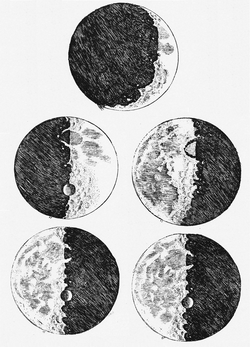 Galileo's sketches of the Moon from the groundbreaking Sidereus Nuncius.