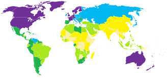 The Soviet Union in comparison to other countries by GDP (nominal) per capita in 1965 based on a West-German school book (1971)[citation needed] > 5,000 DM 2,500–5,000 DM 1,000–2,500 DM 500–1,000 DM 250–500 DM < 250 DM