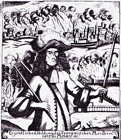 French General Mélac became notorious for burning cities and farms in southwestern Germany during the Nine Years' War.