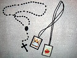 Rosary and scapular of Our Lady of Mount Carmel