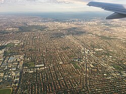 The urban sprawl of Melbourne