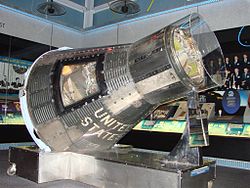 Mercury space capsule, which carried the first Americans into orbit, on display at the Astronaut Hall of Fame, Titusville, Florida
