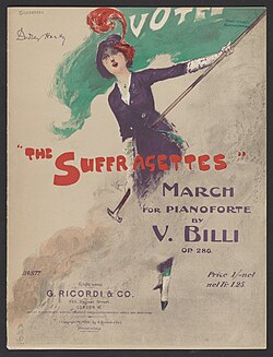 Example of music supporting women's suffrage.