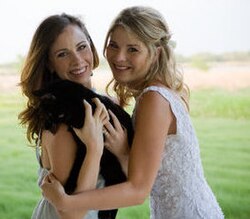 Barbara and Jenna Bush with India, 2008