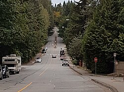 Typical collector road in Port Moody, British Columbia, Canada