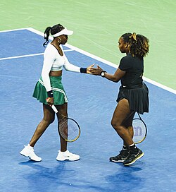 The Williams sisters in 2022 during their final doubles match together