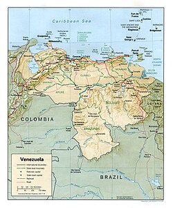 An enlargeable relief map of Venezuela