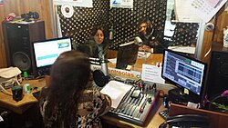 Sports Subsecretary of Chile Nicole Sáez during an interview on Radio Entreolas, in August 2015.