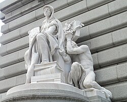 Jurisprudence by Daniel Chester French at the Howard M. Metzenbaum U.S. Courthouse on Superior Avenue