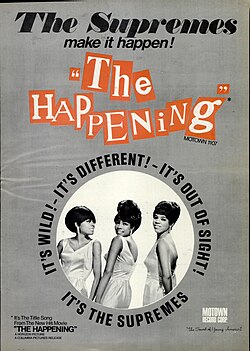 Billboard advertisement for The Supremes' tenth number 1 single, "The Happening", April 22, 1967