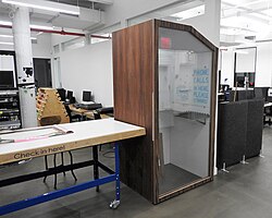 Booth in an office, for using one's own phone