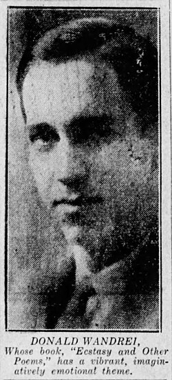 A 1928 photograph of Donald Wandrei