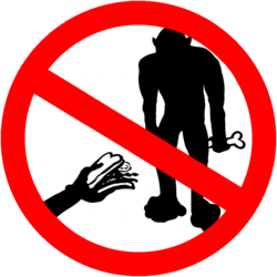 A warning sign indicating to not feed trolls.