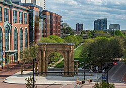 Located in the Arena District, McFerson Commons is home to the Union Station arch.