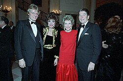 Collins with Peter Holm, Nancy Reagan and Ronald Reagan in 1984