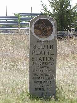 Pony Express Marker along the South Platte River in western Nebraska on US 30 (Lincoln Hwy)