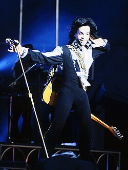 Prince performing during the Nude Tour in Tokyo, 1990