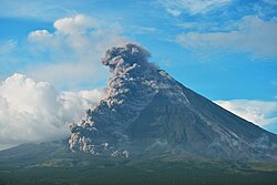 Pyroclastic flows sweep down the flanks of Mayon Volcano, Philippines, in 2018