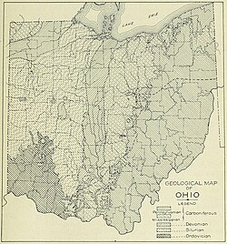 Geological Map of Ohio from "Geography of Ohio", 1923