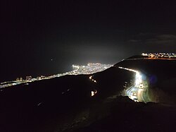 Night view of Iquique from Alto Hospicio.