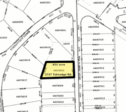 A plat map that shows the location of a lot for sale