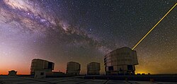 Astronomers can make use of an artificial star by shining a powerful laser to correct for the blurring caused by the atmosphere.[10]
